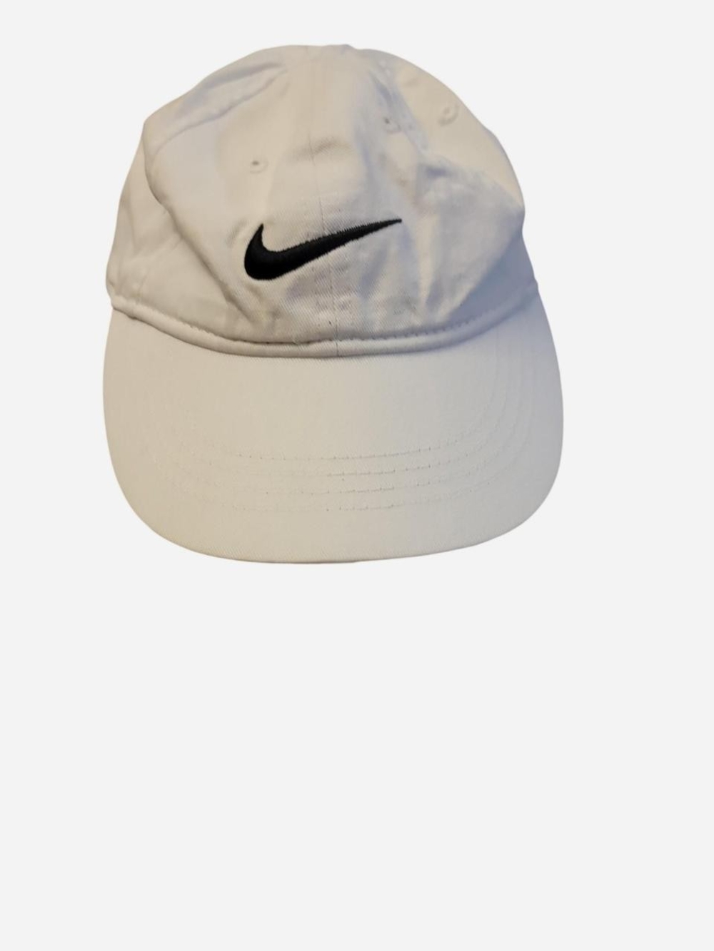 Nike White Baseball Cap with Black Swoosh - Men's Hat